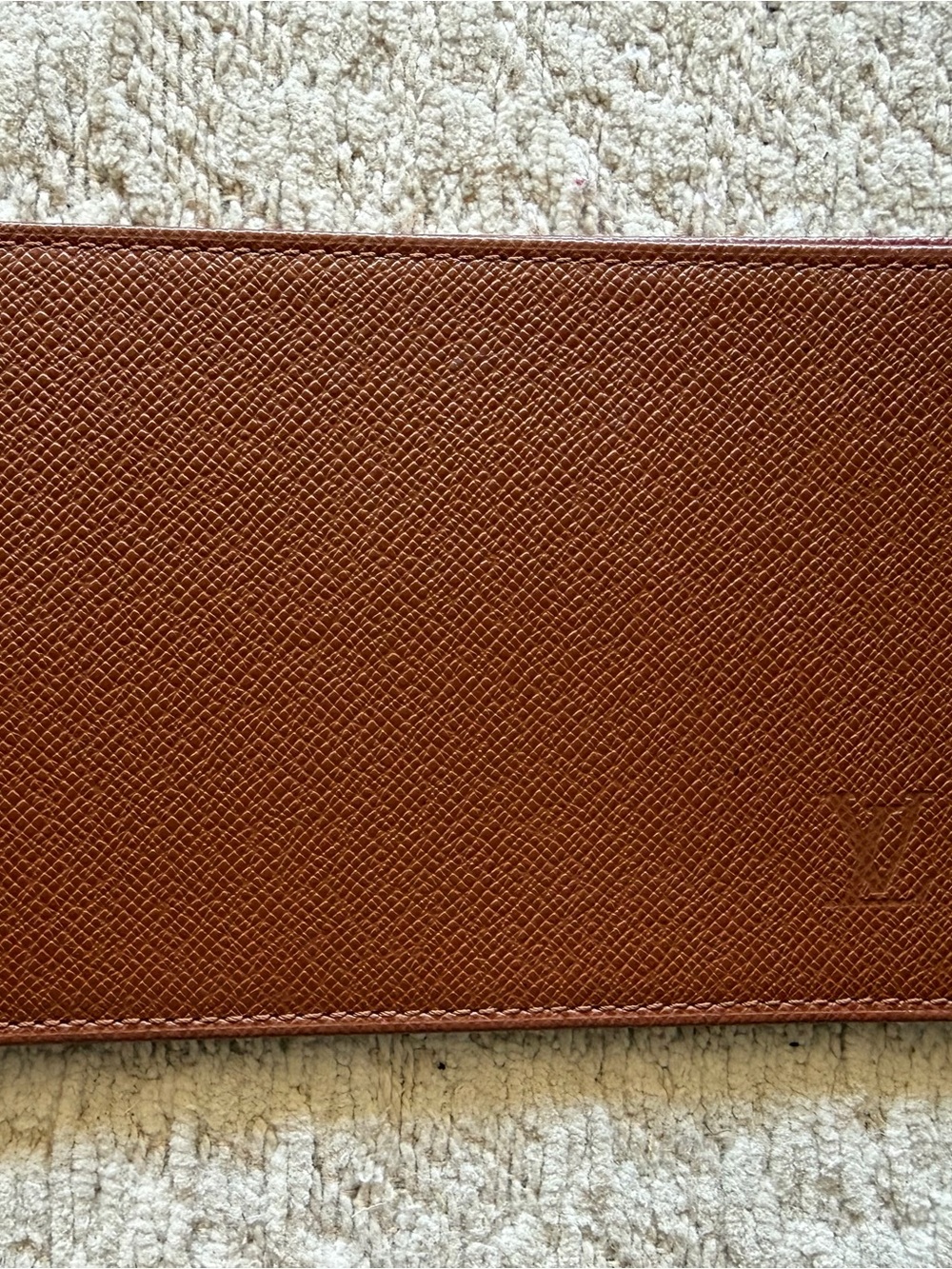 Louis Vuitton Tan Textured Leather Passport Wallet